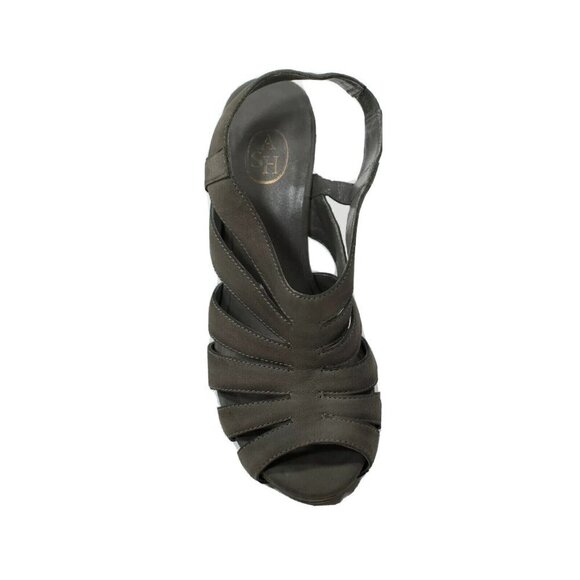 Ash Womens Size 38 Green Mega Sandal Leather Open Toe Wedge Heel Slingback Shoe - Picture 2 of 5